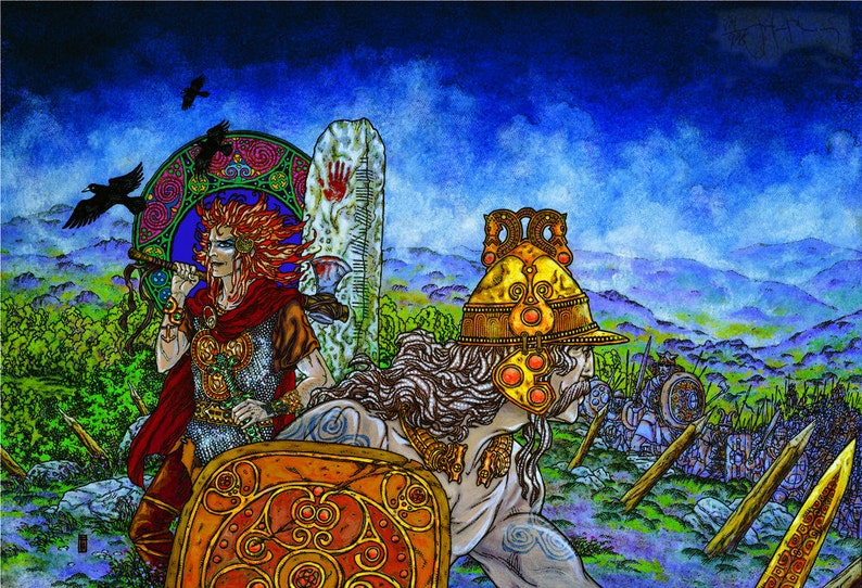 Irish Art CÚ CHULAINN, the Hound of Ulster.celtic, Irish, Ireland, Fine