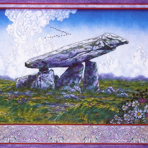 Fine Art Print Irish Landscape Painting Kilclooney Dolmen. Irish Art, Ireland Art, Original painting, Irish heritage, Wall Art, Celtic.