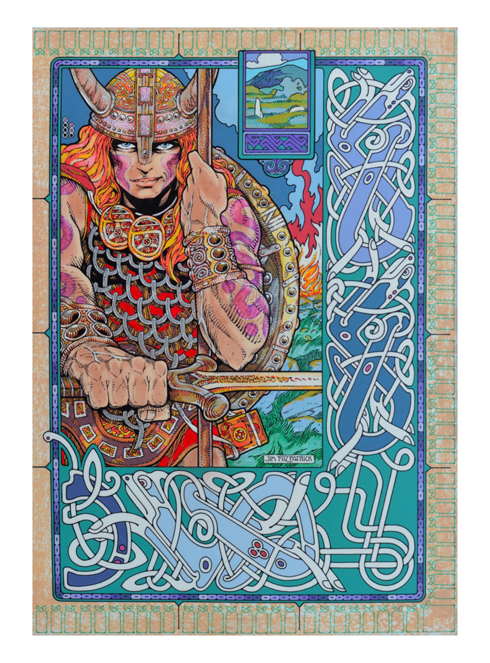 Celtic Irish Fantasy Art Print NUADA the Warrior King - Etsy