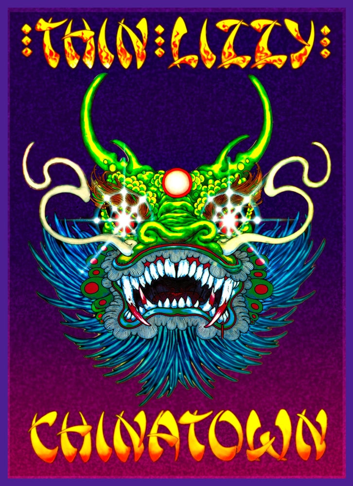 Thin Lizzy CHINATOWN Poster Color Print. Vintage, Retro, Pop