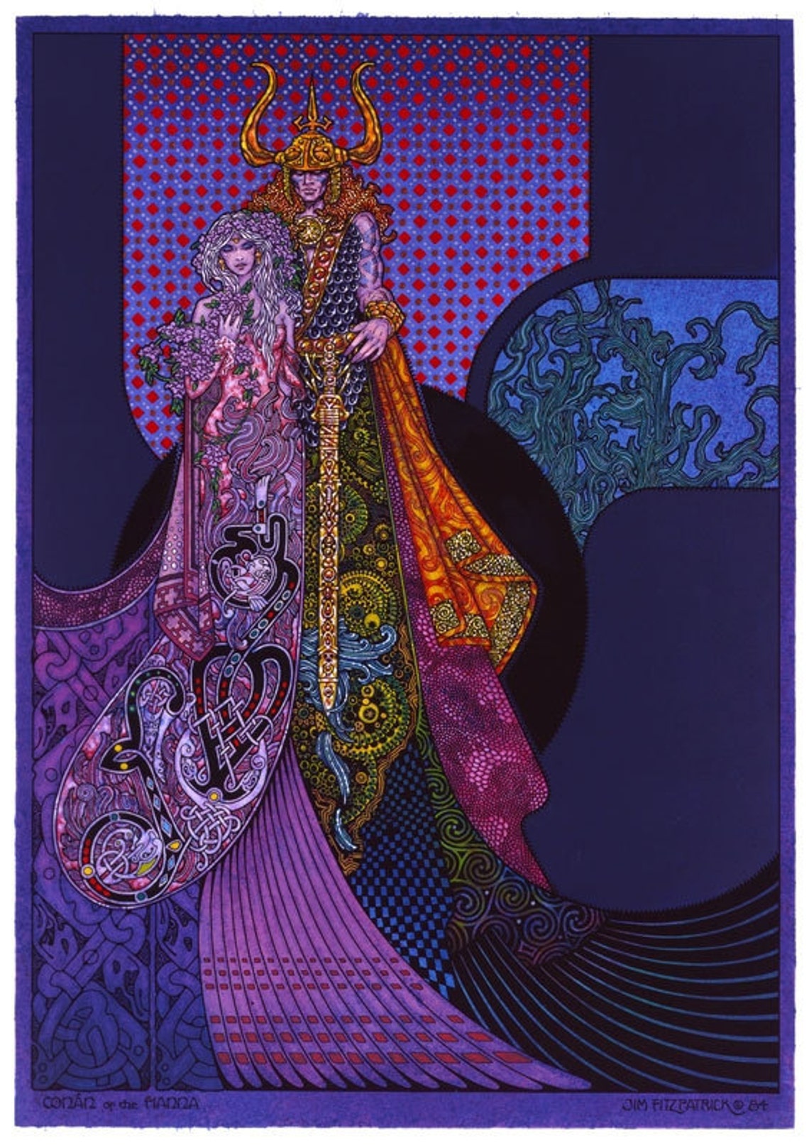 Celtic Irish Abstract Art Print by Jim Fitzpatrick 8x11 Print. Made in