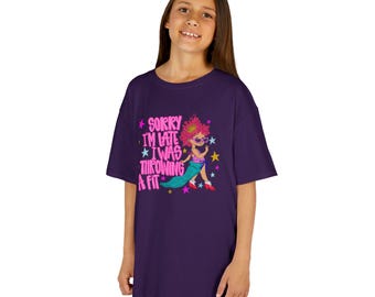 Sorry I Am Late I Was Throwing A Fit Kids Heavy Cotton™ Tee