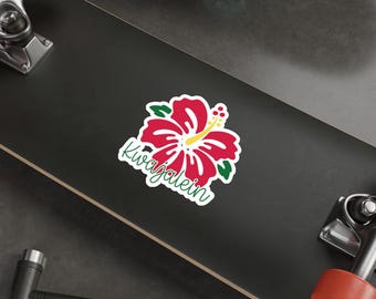 Kwajalein Red Hibiscus Die-Cut Stickers