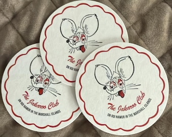Jakaroo Club Roi-Namur Kwajalein Atoll 3.7” diameter coasters