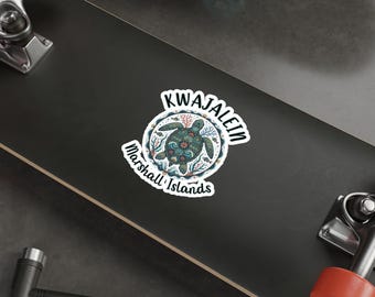 Kwajalein Mandala Turtle With Fish and Coral Die-Cut Stickers