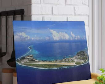 Kwajalein Marshall Islands Pacific Ocean Tempered Glass Kitchen Cutting Board or Serving Tray