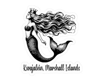 Vintage Mermaid Kwajalein Marshall Islands Kiss-Cut Vinyl Decals
