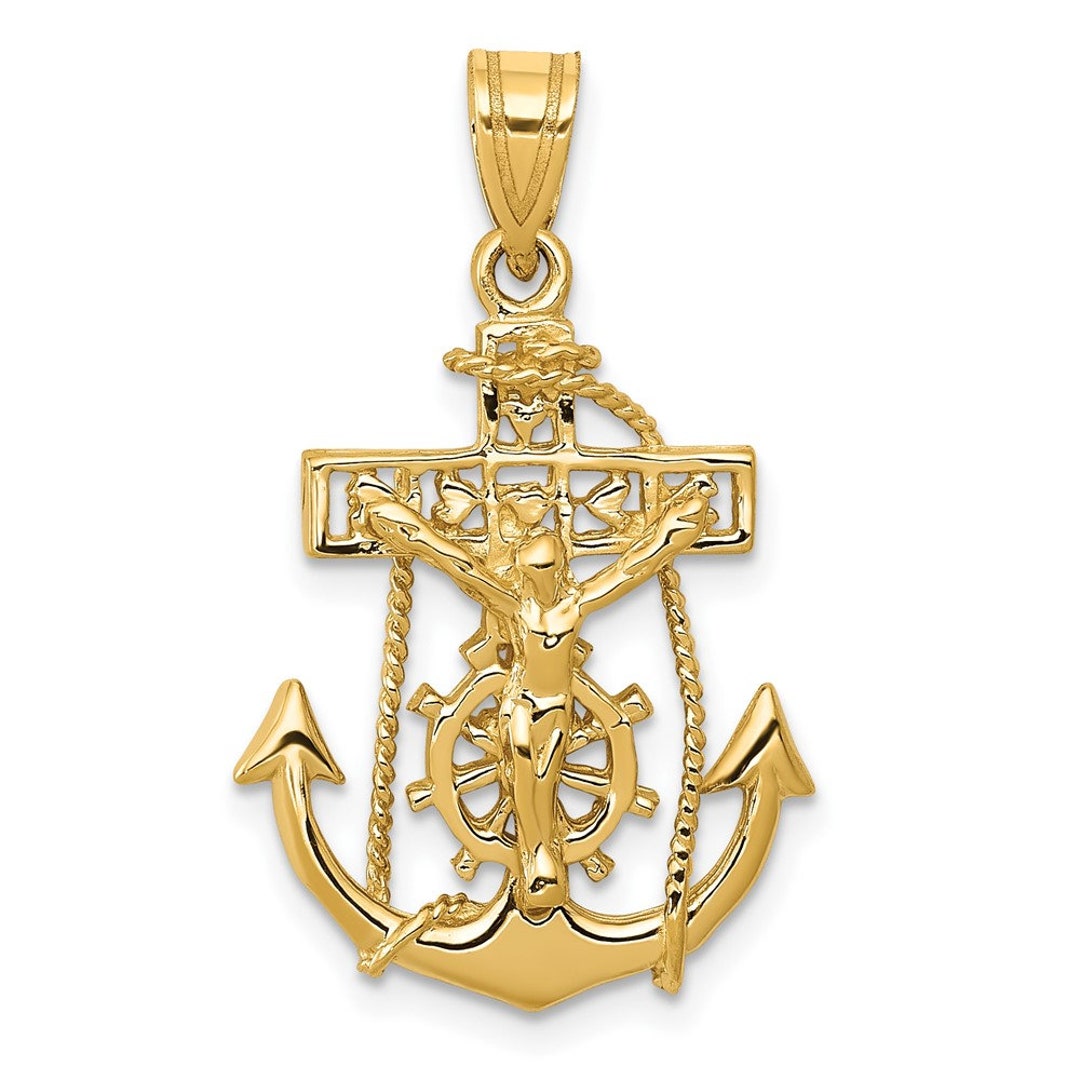 10K Gold Mariners Cross Pendant - Etsy
