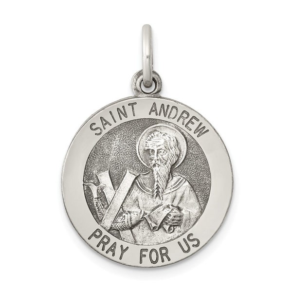 Sterling Silver Antiqued Saint Andrew Medal New Religious 925