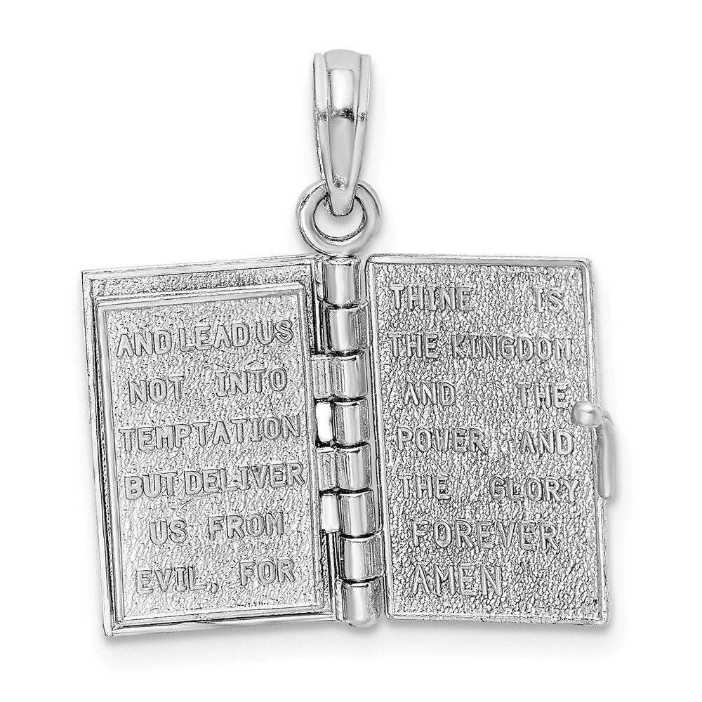 14k White Gold 3D Holy Bible w/ Lord's Prayer Moveable Etsy