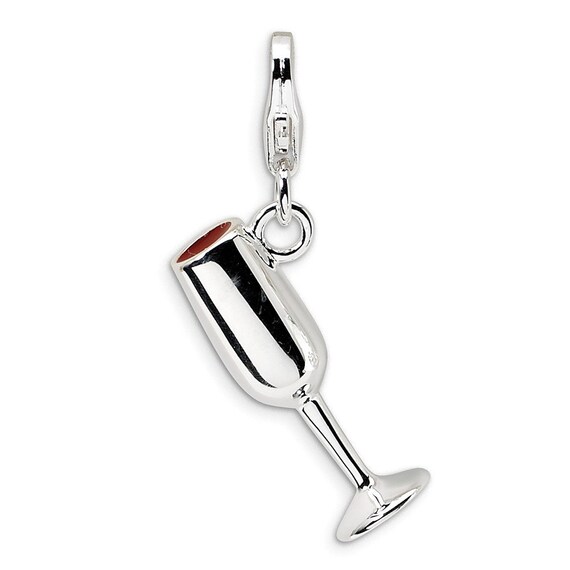 Sterling Silver 3-D Enameled Train w/Lobster Clasp Charm Sterling Silver 3-D Enameled Train w/Lobster Clasp Charm