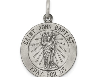 14K Yellow Gold Unisex Themed Themed Accessory Pins Solid 17 mm 27 mm Saint John the Baptist Medal Pin 14K Yellow Gold Unisex Themed Themed Accessory Pins Solid 17 mm 27 mm Saint John the Baptist Medal Pin