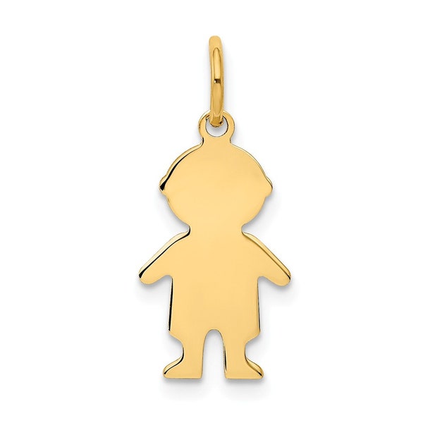 Nouveau pendentif 14K Boy Charm en or jaune