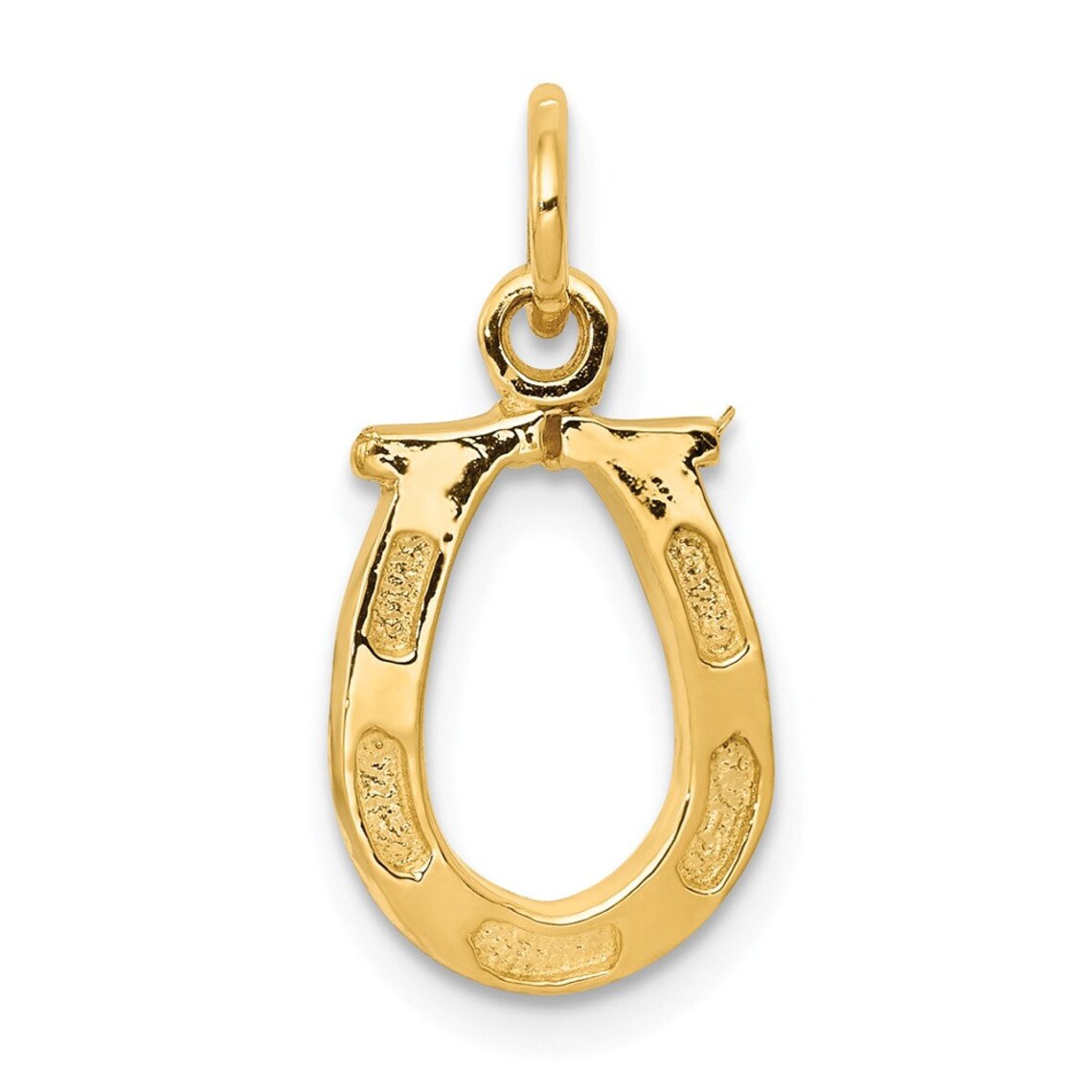 14k Solid Polished Horseshoe Charm New pendant Yellow Gold Etsy