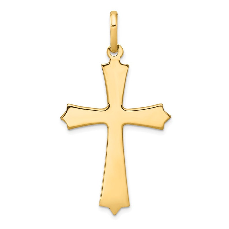 14k Polished Cross Pendant New Religious Charm Yellow Gold