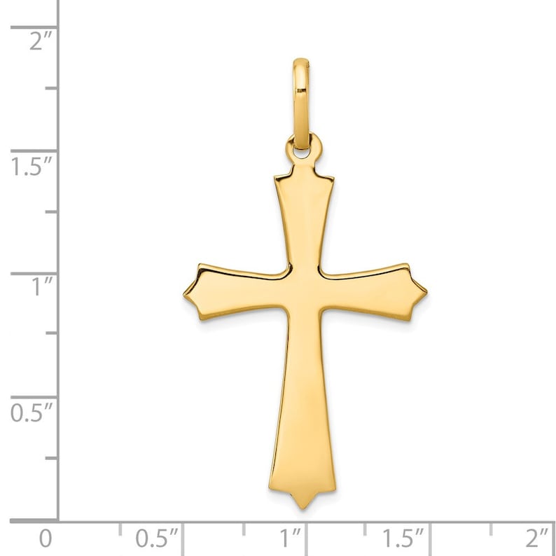 14k Polished Cross Pendant New Religious Charm Yellow Gold
