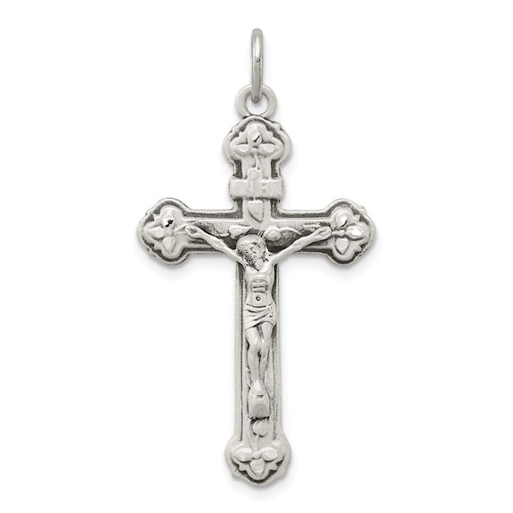 Sterling Silver Antiqued INRI Crucifix Pendant Sterling Silver Antiqued INRI Crucifix Pendant