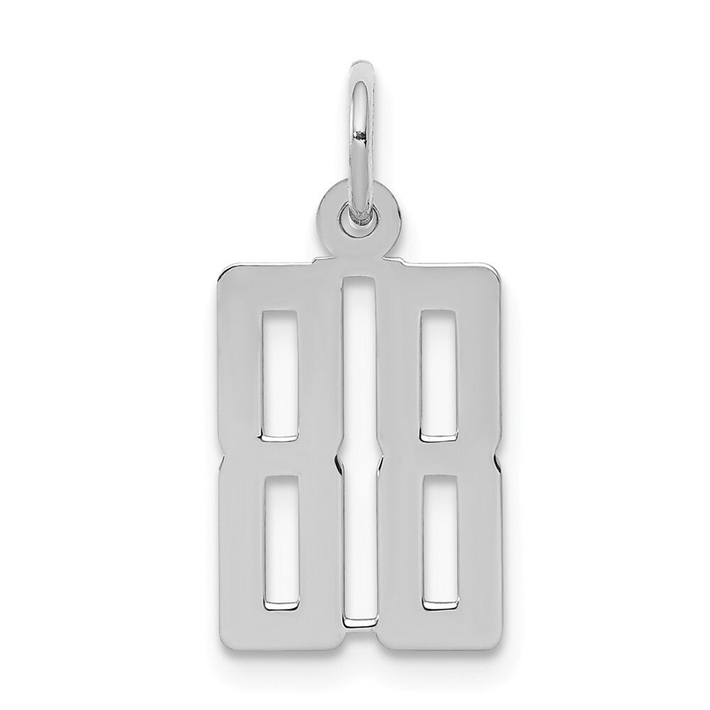 Beautiful Sterling silver 925 sterling Sterling Silver Rhodium-plated Small Satin Number 7 Charm