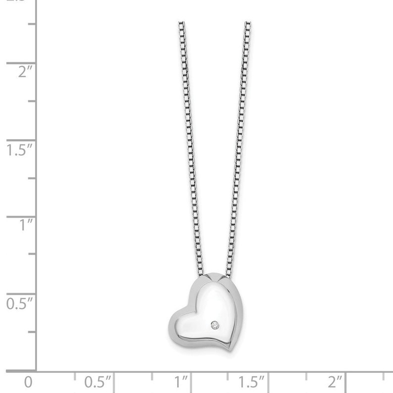 SS White Ice Diamond Heart Necklace New