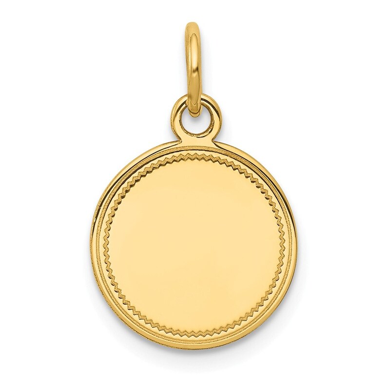14k Plain .011 Gauge Engravable Heart Disc Charm