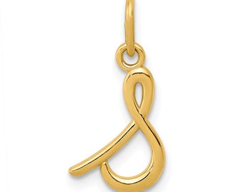 14k Yellow Gold Initial Charm New Pendant Yellow Gold