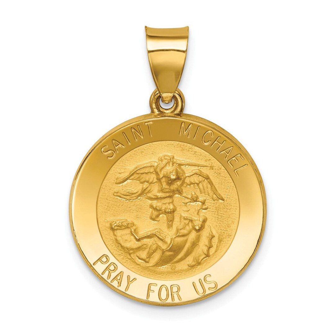 St michael medal 14k gold sale