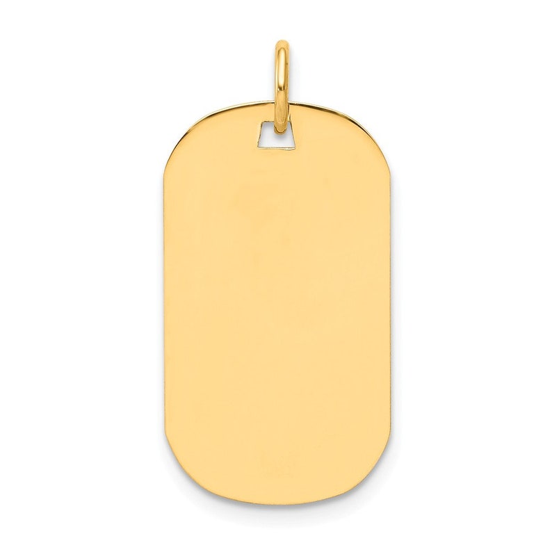 14k Yellow Gold Plain .018 Gauge Engraveable Dog Tag Disc Charm