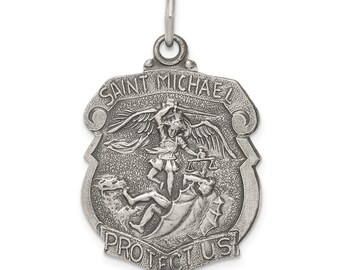 Sterling Silber St. Michael Abzeichen Medaille New Religious 925