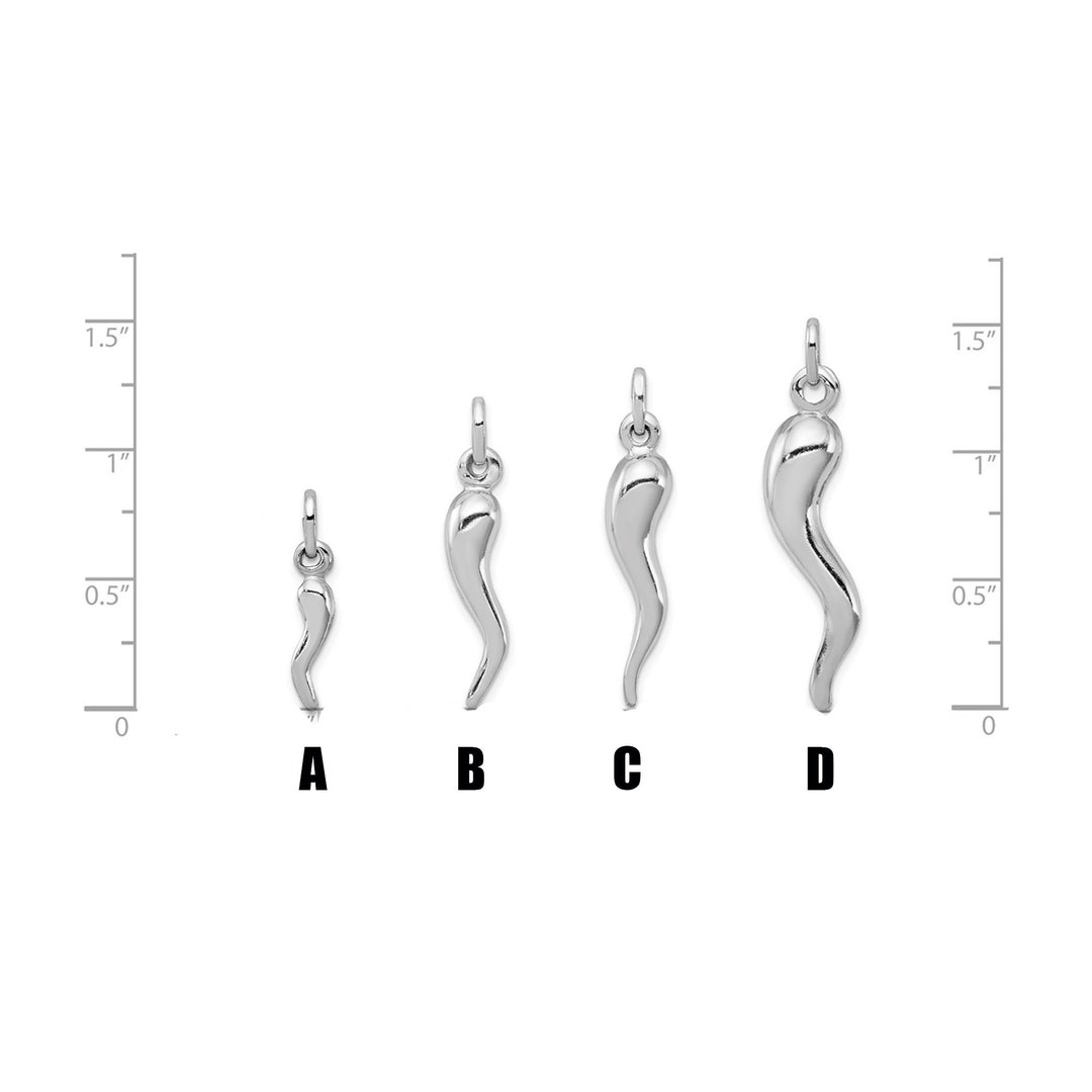 Silver Italian Horn Charm Pendant Multiple Sizes Sterling 925 Etsy