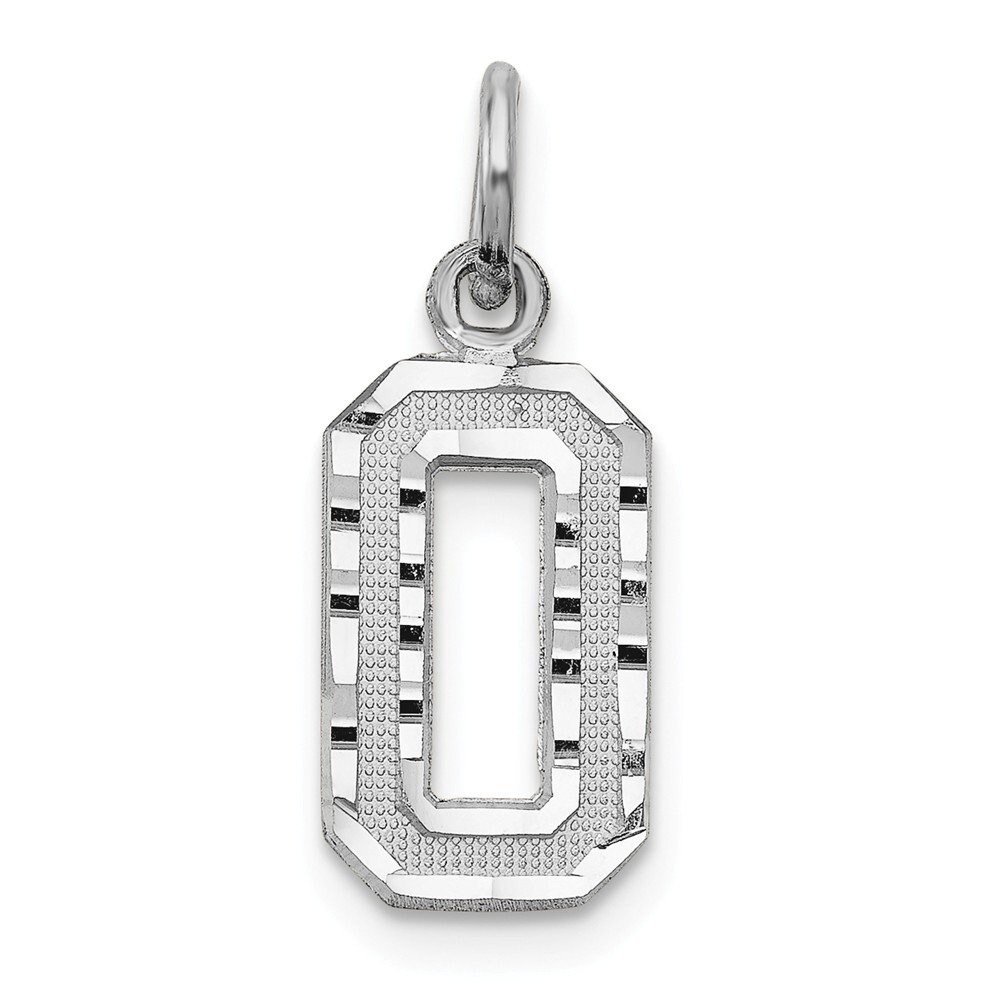 14kw Casted Small Diamond Cut Number 6 Charm 