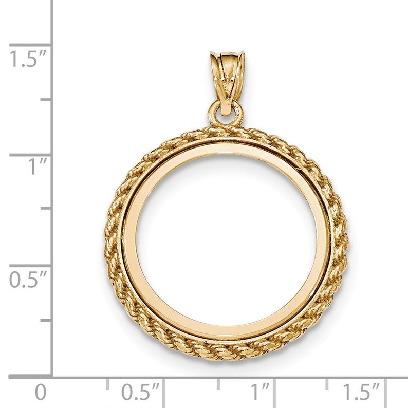 14Ky Casted Rope Polished Prong 14Ae Bezel New Charm Yellow Gold