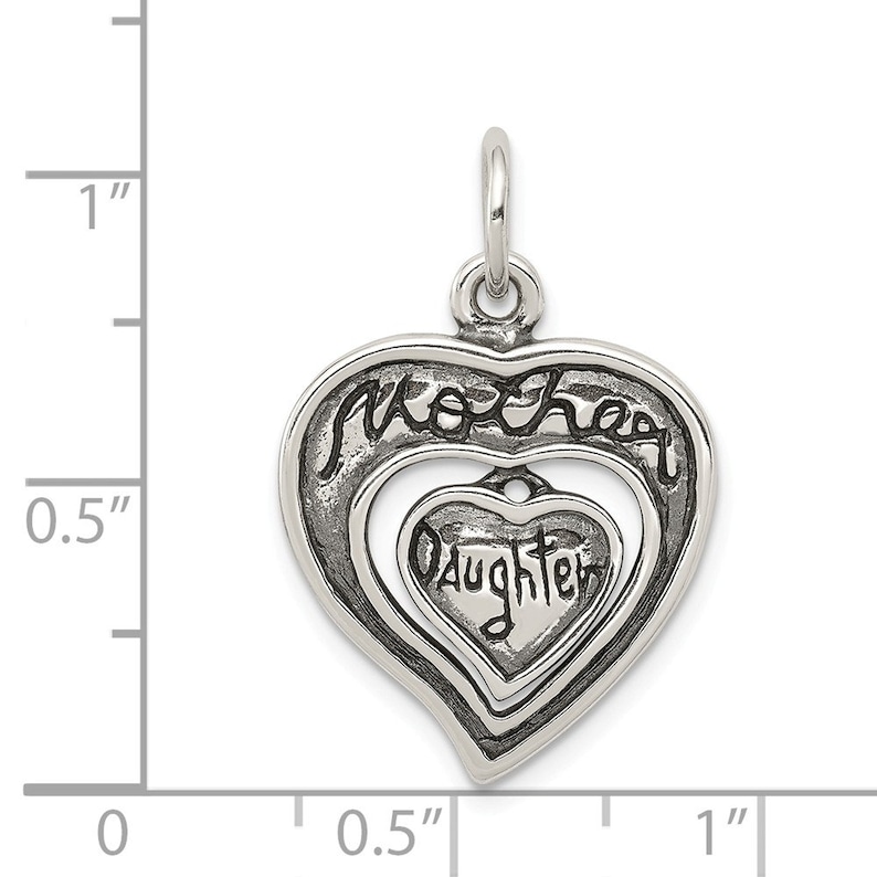 Sterling Silver Antique Mother /& Daughter Charm New Pendant