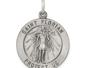Sterling Silver Saint Florian Medal New Religious pendant 925