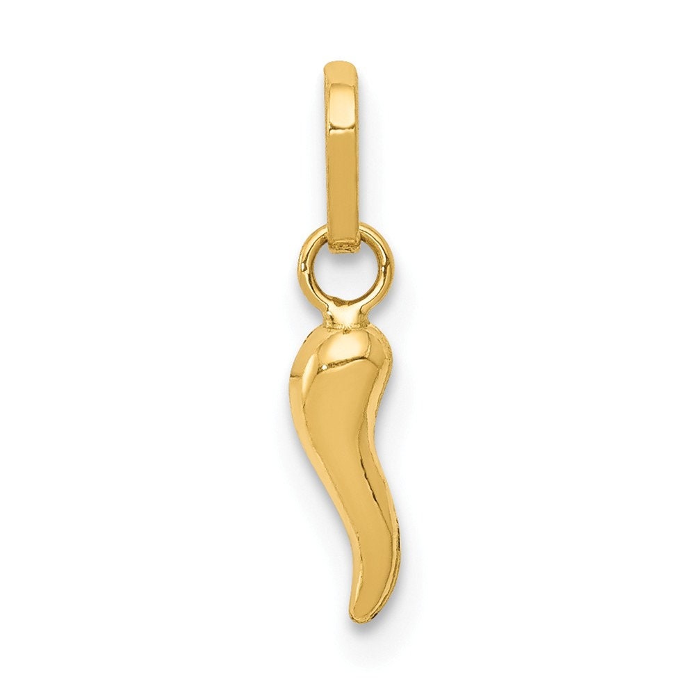Solid gold italian horn charm clearance