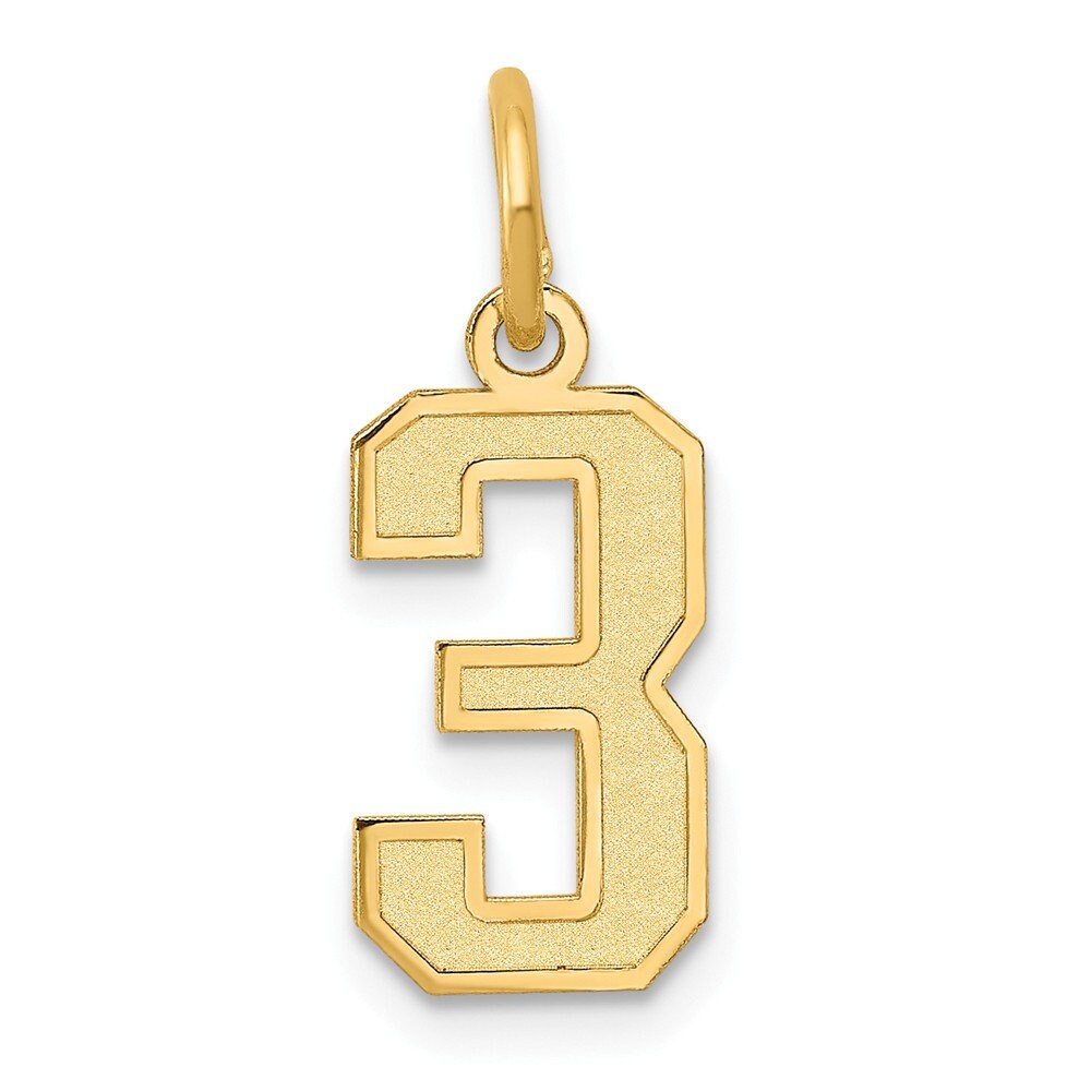 Number 3 gold on sale pendant
