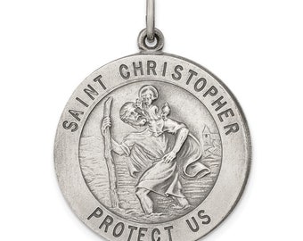 Medalla San Cristóbal Plata Ley Nuevo Religioso 925 Grabable