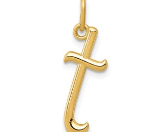 14k Yellow Gold Initial Charm New Pendant Yellow Gold