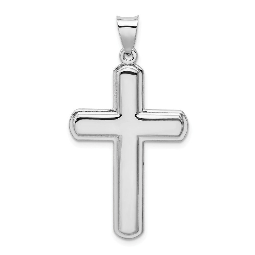 Sterling Silver Rhodium-plated Polished Crucifix Pendant New Religious Charm 925 Sterling Silver Rhodium-plated Polished Crucifix Pendant New Religious Charm 925