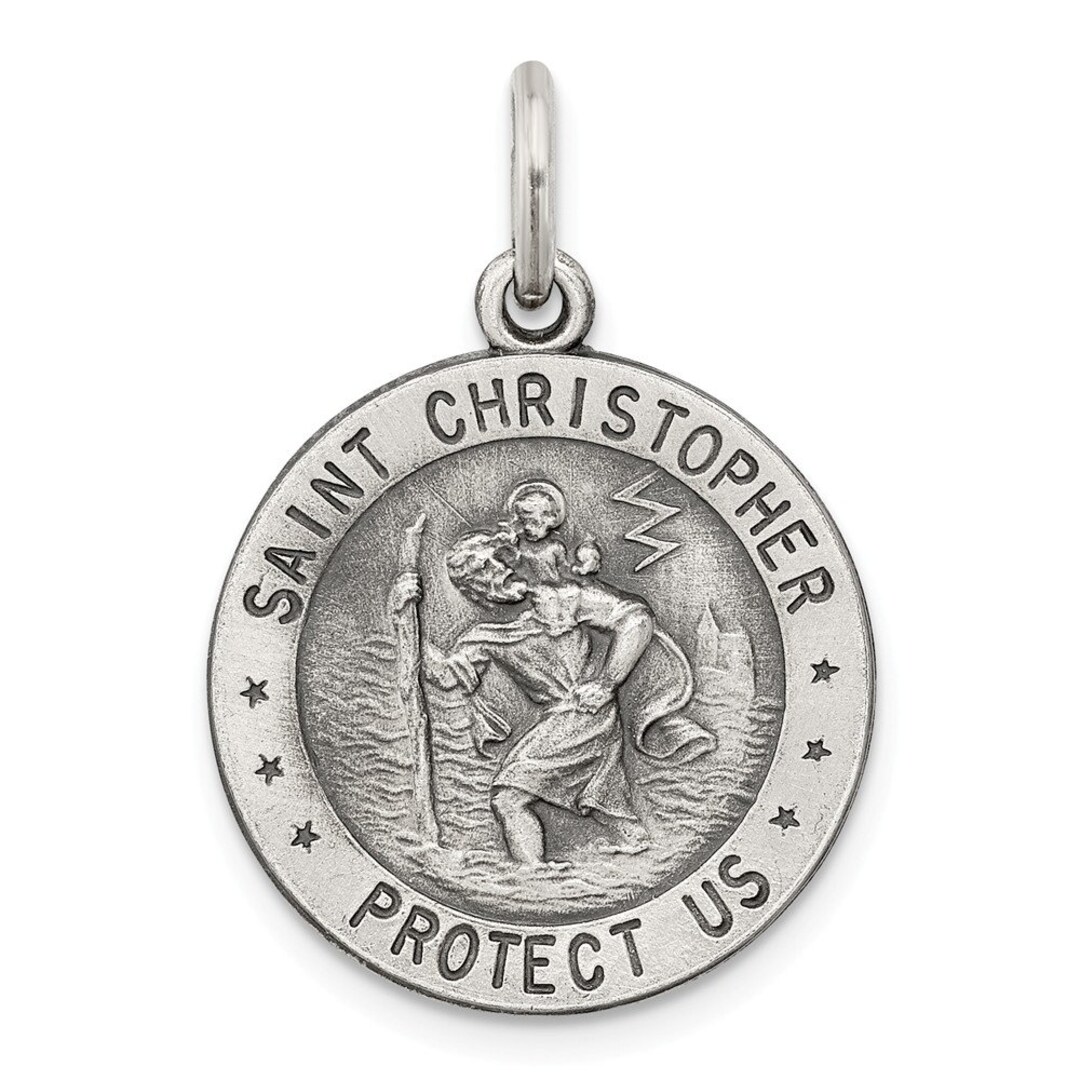 Sterling Silver St. Christopher US Navy Medal New Religious - Etsy
