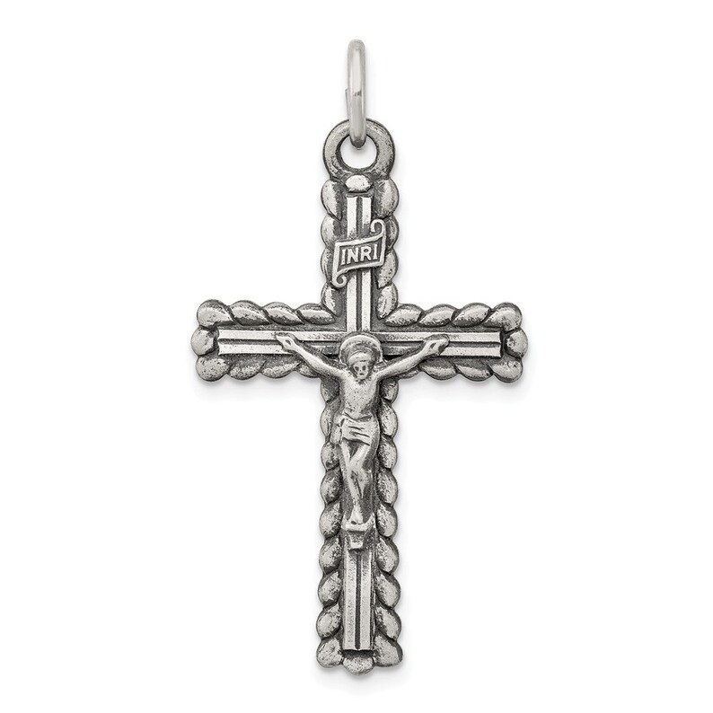 925 Sterling Silver Religious INRI Crucifix Charm Pendant 925 Sterling Silver Religious INRI Crucifix Charm Pendant