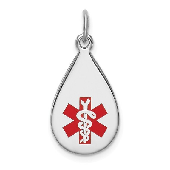 Sterling Silver Rhodium-Plated Medical Jewelry Pendant New Charm