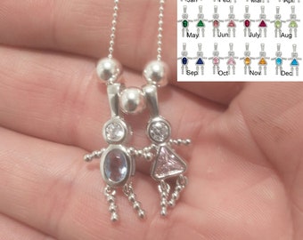 Sterling Silver Birthstone Kids Charm Pendants Children Birthstones Charms