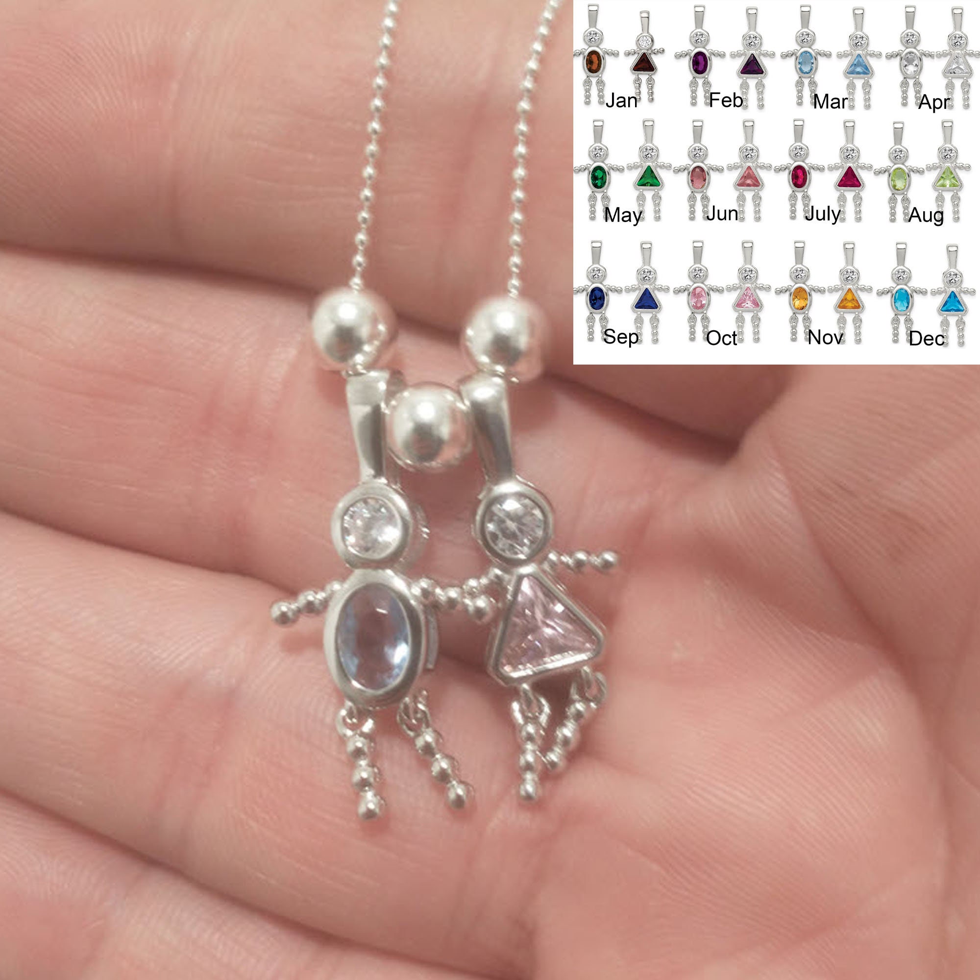 Triple Goddess Charm with Birthstone Necklace – Blessed Be Magick