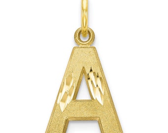 10k Initial A CHARM New Pendant Yellow Gold