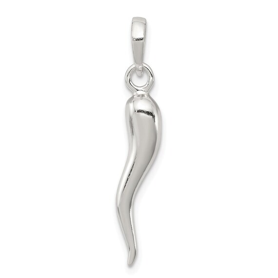 Sterling Silver Italian Horn Pendant 