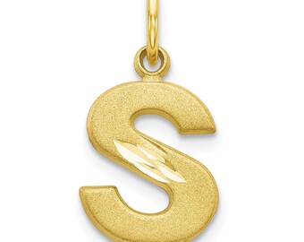 10k Initial S Charm New Pendant Yellow Gold