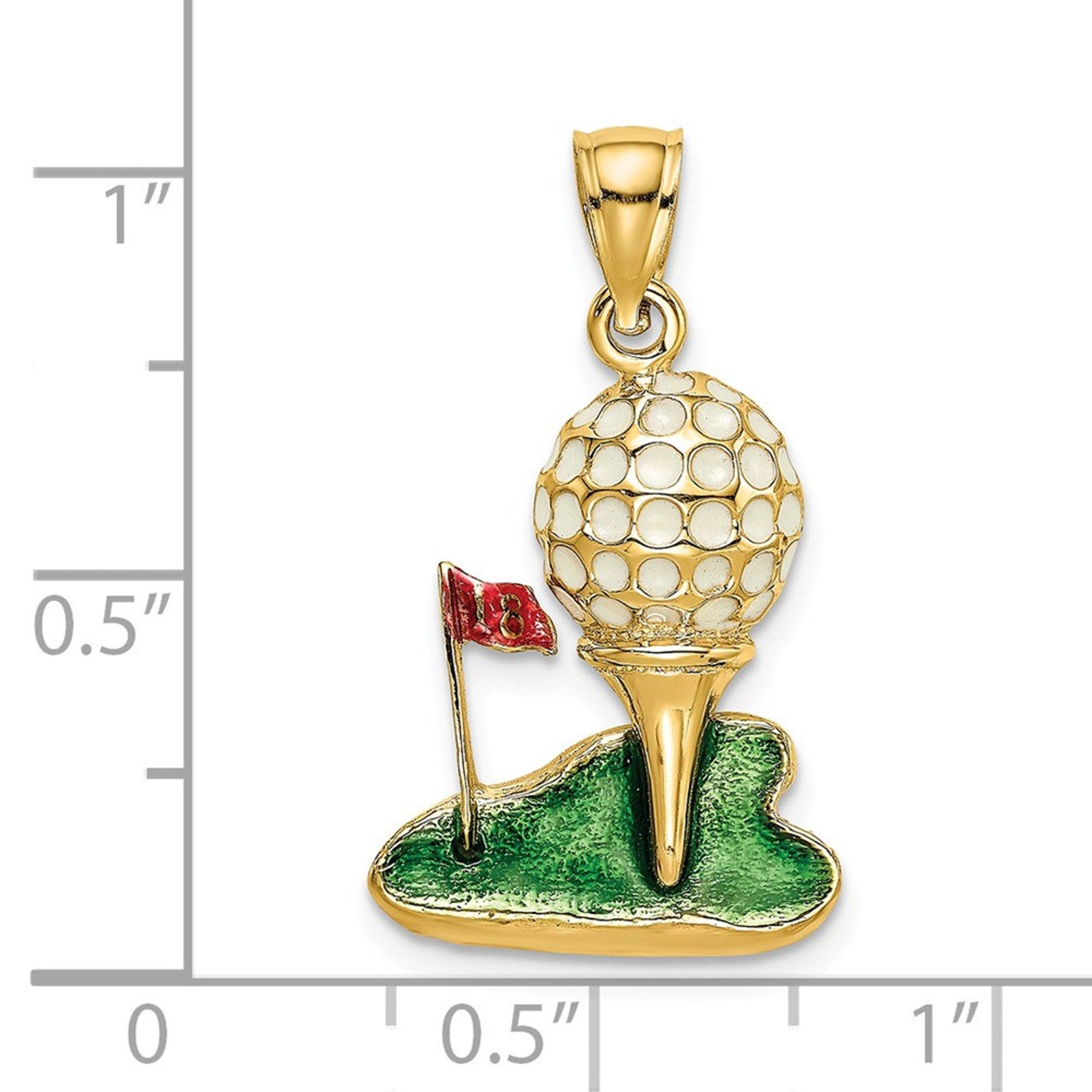 14K mit Emaille & 2D Golf Ball Charm Etsy