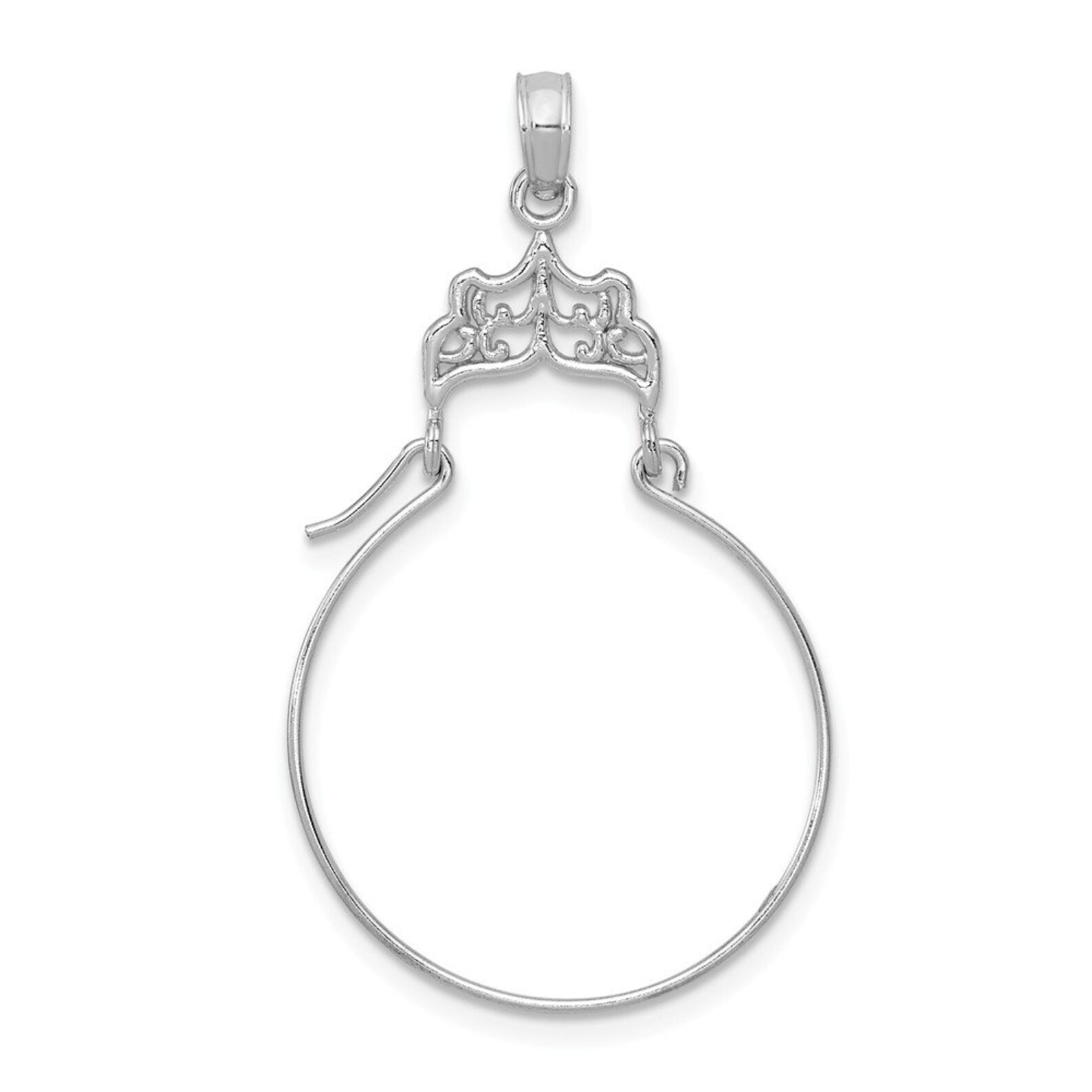 14K White Gold Filigree Charm Holder Etsy