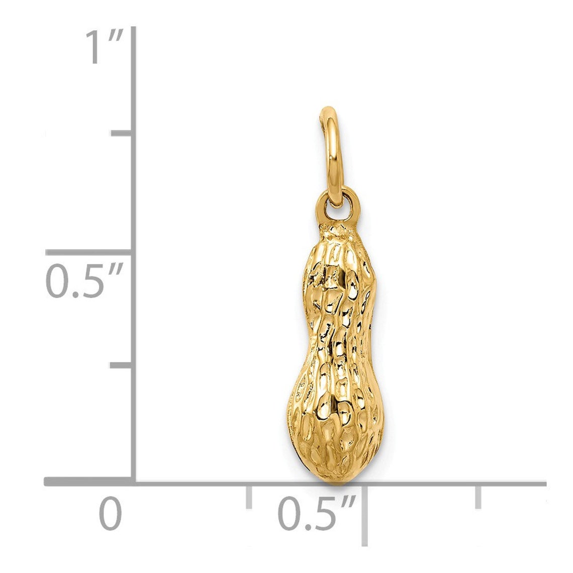 14K Peanut Charm Pendant Yellow Gold Etsy UK