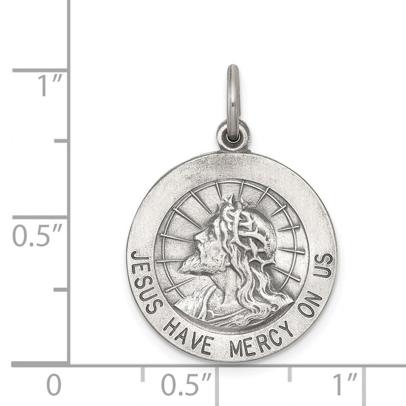 Sterling Silver Jesus Have Mercy Medal New Religious 925